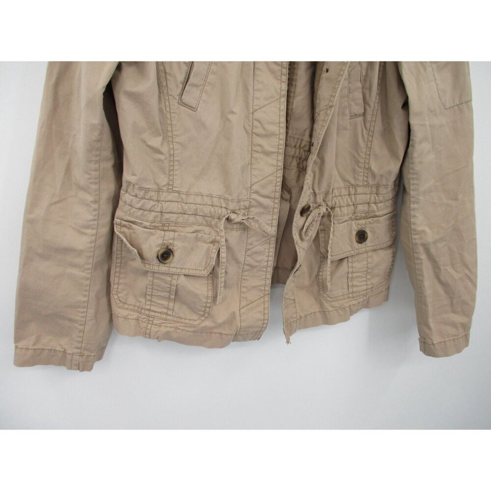 Loft Womens Jacket Medium Button Front Cargo Tan … - image 7